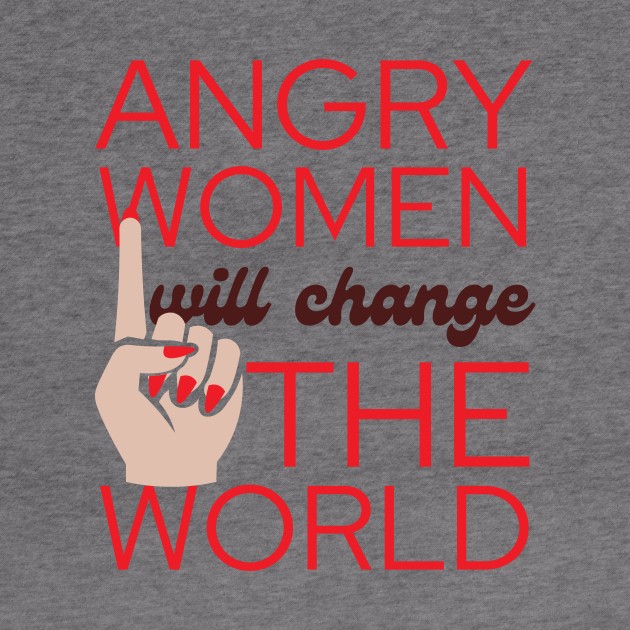 Angry Women Will Change The World Red Nail Polish Design by pingkangnade2@gmail.com